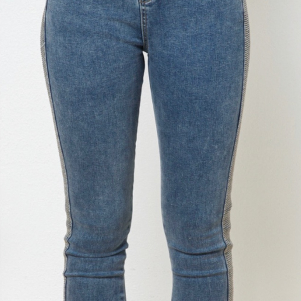 Blue B denim stretch, embellished jeans